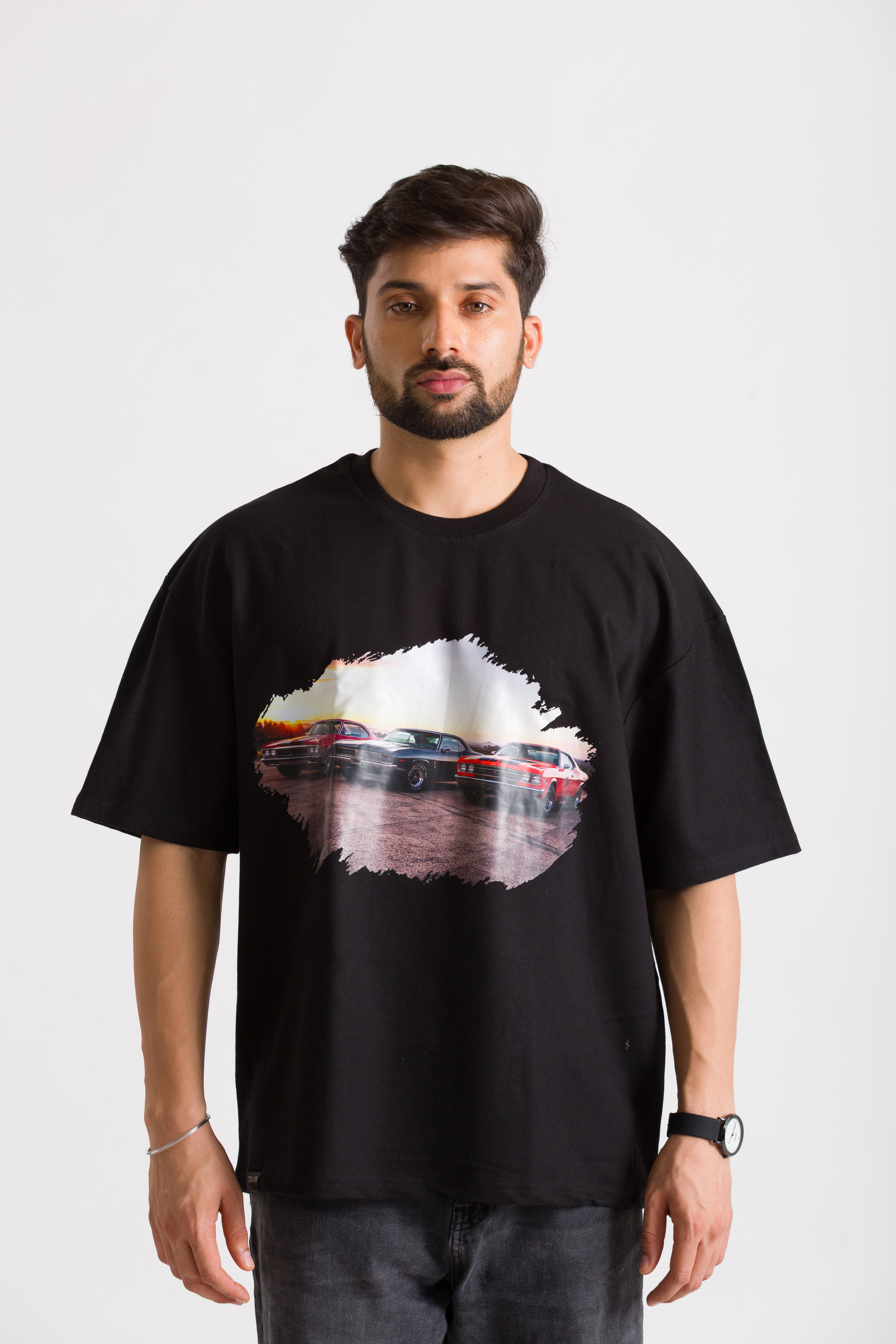 Dodge Charger Car Front Printed Oversized T-Shirt